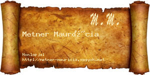 Metner Maurícia névjegykártya